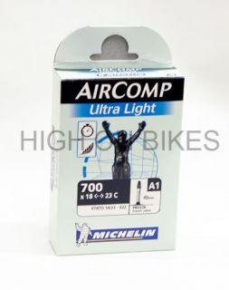 Michelin AirComp A1 Ultra Light Road Bike Inner Tube 700c x 18 23