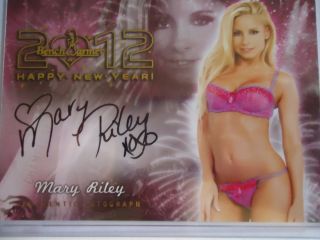2012 Benchwarmer Authentic Autograph Happy New Years Card Mary Riley