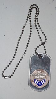 Military Dog Tag Necklace Personalized with Name Rank and Rank