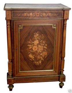 Floral Inlaid Bronze Mounted Music Cabinet 14356