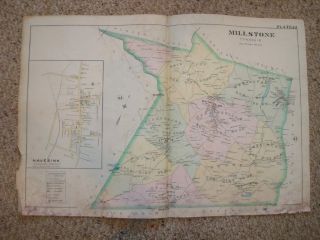 Millstone Navesink Manalapan New Jersey Antique Map