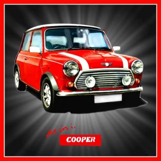 Mini Cooper Red Classic Car Acrylic Drinks Coaster