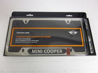 Mini Cooper Logo Polished License Plate Frame