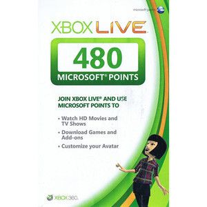 480 Microsoft Points Card Get It Fast not 800 1600 or 4000