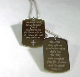 Psalm Tags Custom Prayer Military Style Necklace