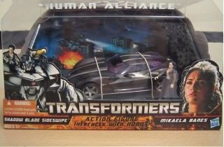 Transformers HUMAN ALLIANCE Shadow Blade Sideswipe and MIKAELA BANES