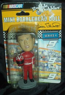 Bill Elliott #9 NASCAR Bobble Dobbles Mini BobbleHead Doll New Orig