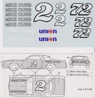 Dale Earnhardt or 72 Benny Parsons Mike Curb DeWitt Trucking Union