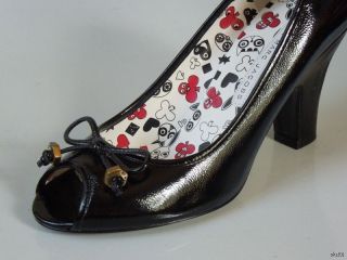 New Marc Jacobs Miss Marc Black Open Toe Bow Shoes Pumps Heels Very