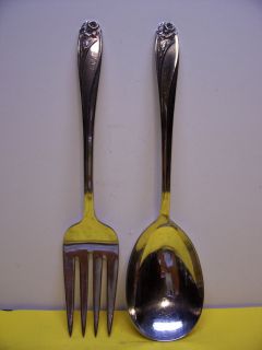 Silverplated Silverware 1847 Rogers Bros Daffodil 1950 Meat Fork Spoon