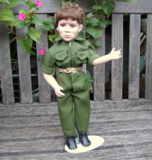 Vintage Fine Porcelain Lady Military Doll