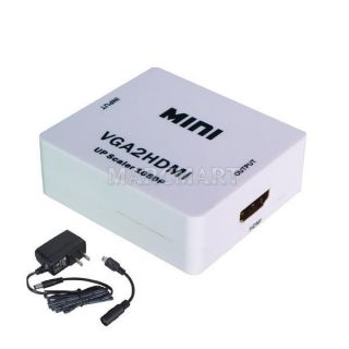 Mini VGA to HDMI VGA2HDM 1080P Converter Adapter Scaler With Adapter