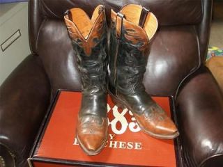 Lucchese 1883 Old Nugget Cowboy Boots Brown Destroyed Buffalo Size 10