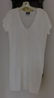 dots white sweater dress cableknit design sz l from canada