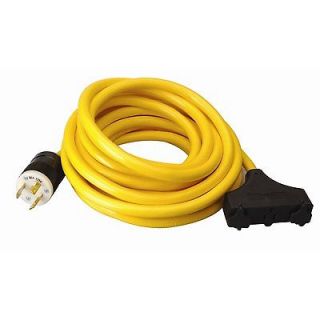Cable 25 Foot Generator Power Cord with L5 30P Plug and 3 Outlets