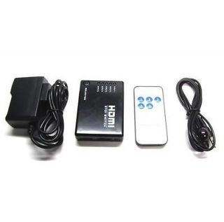 HDMI 5x1 5 Port Switch/Switcher IR Remote Support Full HD 3D w/ Power
