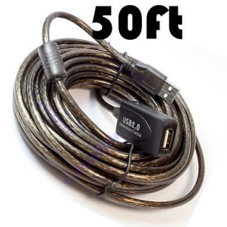 50 FT 15M USB 2.0 Extension Repeater Cable Signal Booster A Male to A
