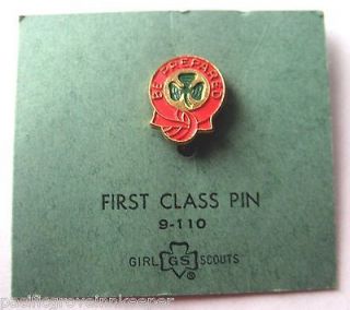 Vintage Girl Scout 1963 1982 FIRST CLASS PIN Be Prepared BRAND NEW