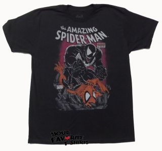 Venom Vs Spider man 90s Marvel Premium Fitted Licensed Adult Shirt S