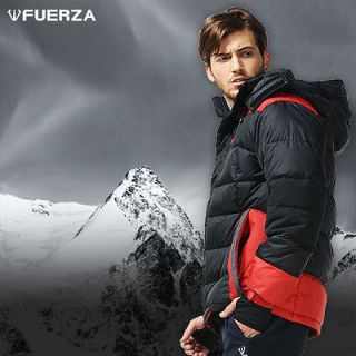 FUERZA New Mens High Quality Down Wellon Winter Hooded Parka Jacket