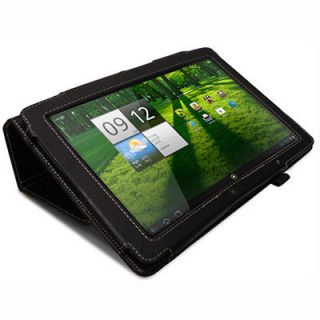 Flip Stand Leather Case Cover for Acer Iconia Tab A510 A700   Black