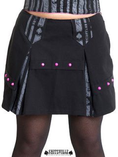 Shitsville Clothing skirt ace of spades pink studs emo glam dark Made