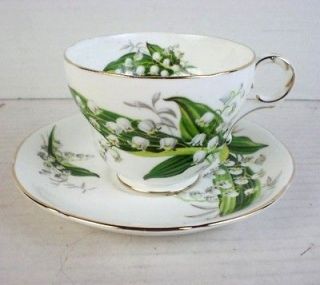 ADDERLEY CUP SAUCER BONE CHINA LILY OF VALLEY TEACUP TEA