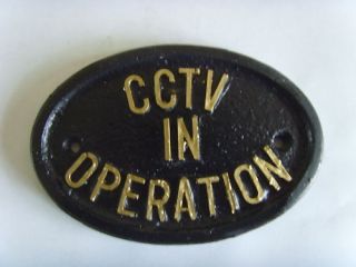 CCTV IN OPERATION SECURITY HOUSE SIGN BUSINESS PLAQUE