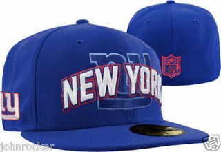 GIANTS NFL ROYAL BLUE NEW ERA 5950 FITTED DRAFT HAT/CAP Sz 7 1/2 NWT