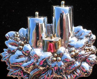 Christmas Baby Jesus Advent Wreath CANDLE HOLLY Pin Brooch Pendent