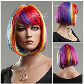 Female colorful BOBO Wig Hair #ZL1028 rainbo w wig Accessories