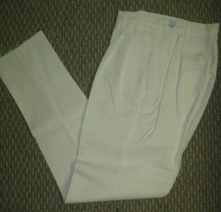 Cintas Womens White Pleated Nursing Uniform Pants 2 6 8 10 12 14 16 18