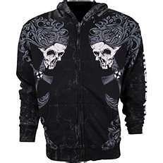 Throwdown by Affliction Full Zip Hoodie NWT VALKYRIE Black SELECT