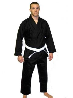 Blank BJJ Gi * Brazilian Jiu Jitsu Uniform * BLACK * Light Weight FREE