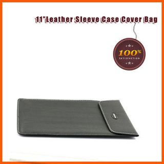 Black leather case cover sleeve bag for Macbook Air 11 inch 11