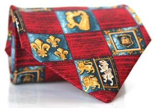 Victoria & Albert Museum Red Gold Blue Coat of Arms Silk Mens Neck