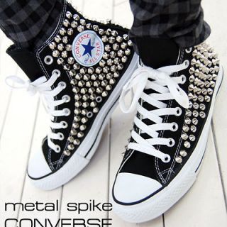 Bloodycat Silver Spike Stud Shoes Original Converse All Star Black