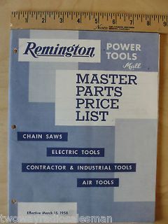 1958 Remington Mall Power Electric Air Tools Chain Saw Master Parts