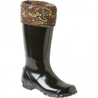 Bogs Alex High Womens Rubber Neoprene Rain Winter Boots Black Multi