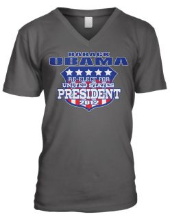 Barack Obama Reelect For United States President 2012  Mens V neck T