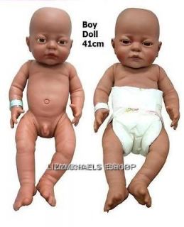 WOW! 41CM NEWBORN BOY ETHNIC ASIAN BLACK BABY DOLL PRETEND PARENTS