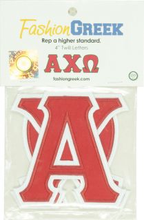 Alpha Phi 4 inch Twill Letters, Iron on at home Lifetime Guarantee