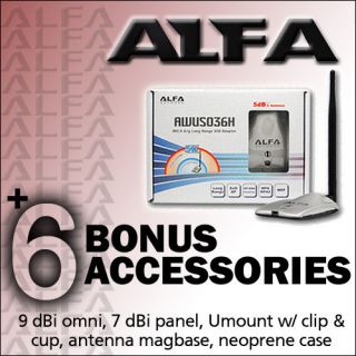 Alfa AWUS036H USB Wi Fi + ARS N19 + APA M04 + ARS AS01 7 dBi + 9 dbi