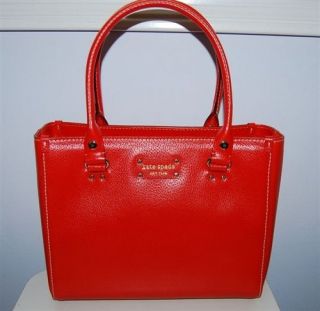 Kate Spade Quinn Wellesley modern red leather purse handbag tote