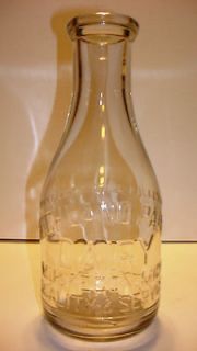 1940s Highland Park Dairy Muskegon Michigan One Quart Glass Milk