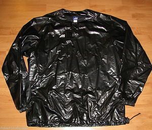 MIZUNO Vintage Mens Baseball black pullover shiny wet Look PVC Jacket