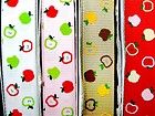 12YDS SWEET APPLE FRUIT GROSGRAIN RIBBON CUTE 3/5 R076