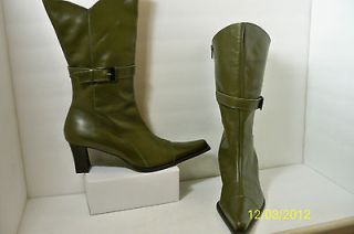 Italian Leather Dress Boots 10M Green, Brown and Burgundy $200 retail