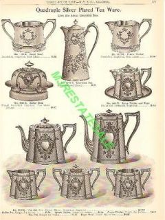1910 Antique Silver Plate Tea Coffee Service Catalog Ad