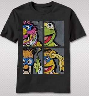 Show Vintage Fade Look Kermit Animal Fozzie Beaker TV T shirt top